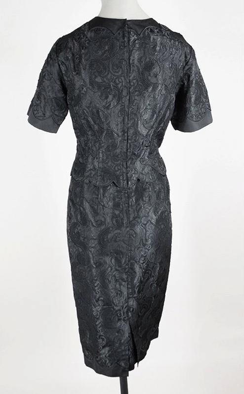 1950s Silk Brocade Sheath Dress - Floria Vintage