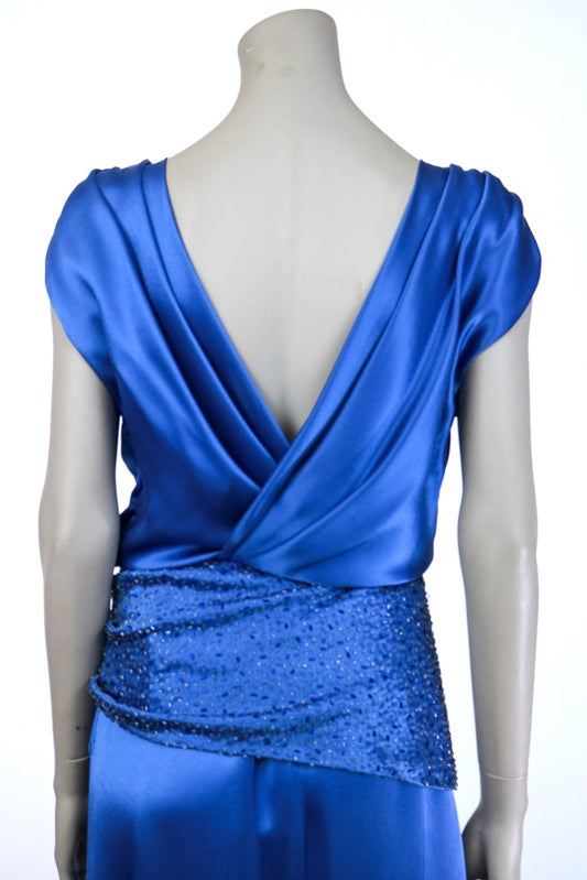 1980s Victoria Royal Ltd Low Back Silk Dress - Floria Vintage