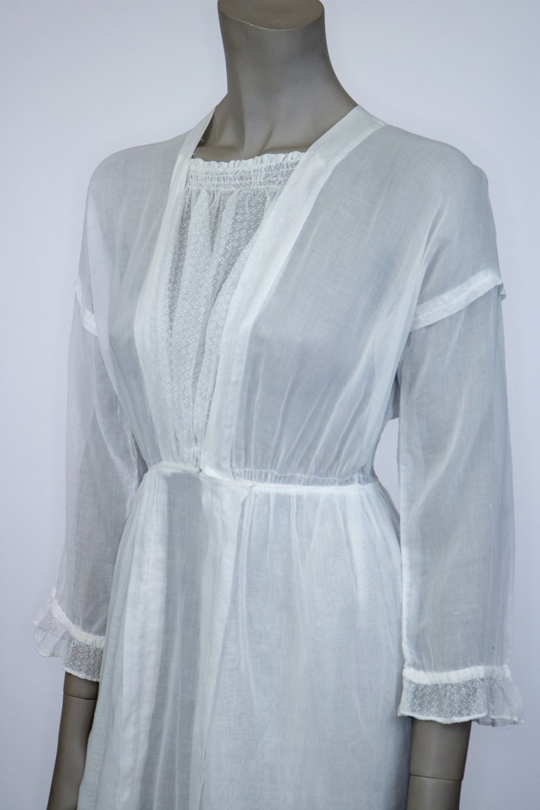 1910s Edwardian Net Lace Lawn Dress - Floria Vintage