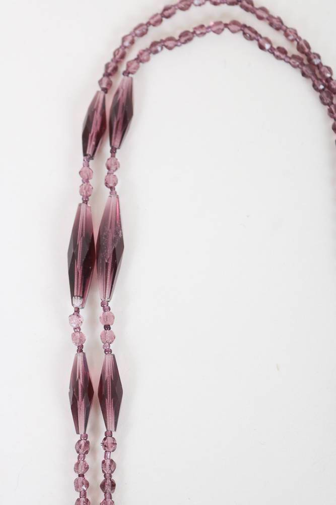 1920s Glass Bead Lariat Necklace - Floria Vintage