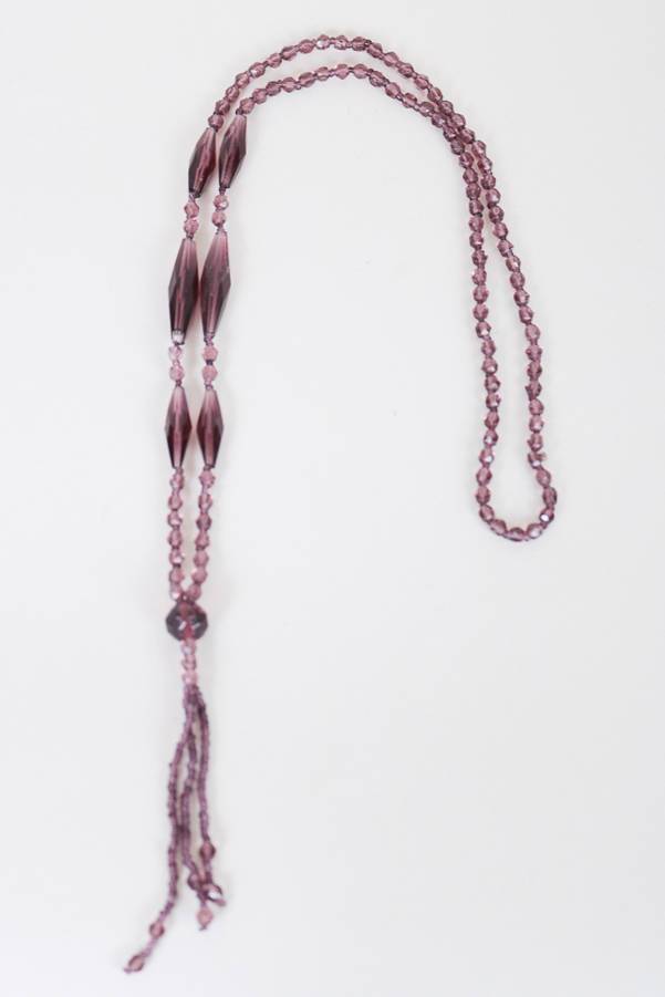1920s Glass Bead Lariat Necklace - Floria Vintage