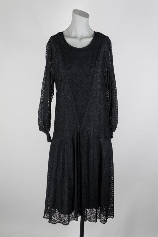 1920s Silk and Lace Flapper Dress - Floria Vintage