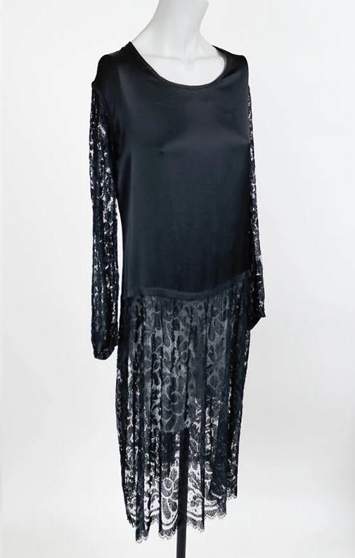 1920s Silk and Lace Tunic Dress - Floria Vintage