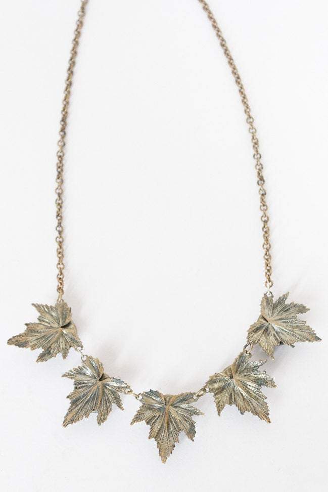 1930s Leaf Cabochon Necklace - Floria Vintage