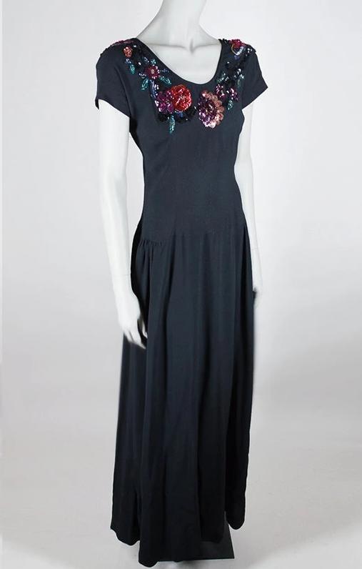 1940s Eisenberg Original Sequined Gown - Floria Vintage