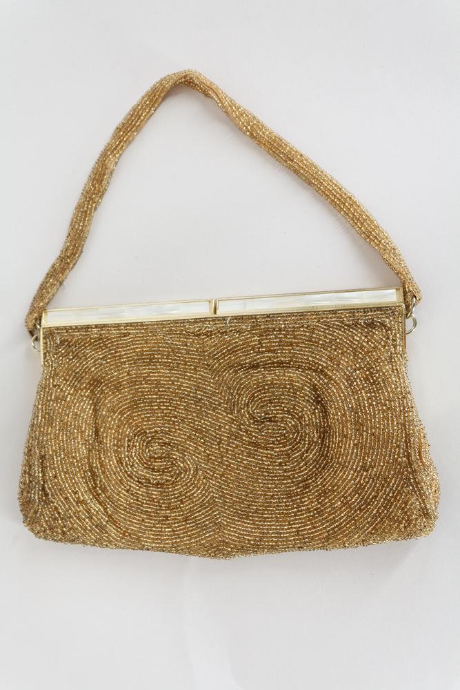 1950s Heavily Beaded Handbag - Floria Vintage