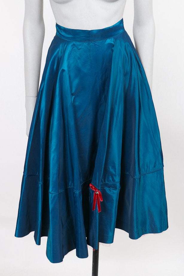 1950s Iridescent Taffeta Full Skirt - Floria Vintage