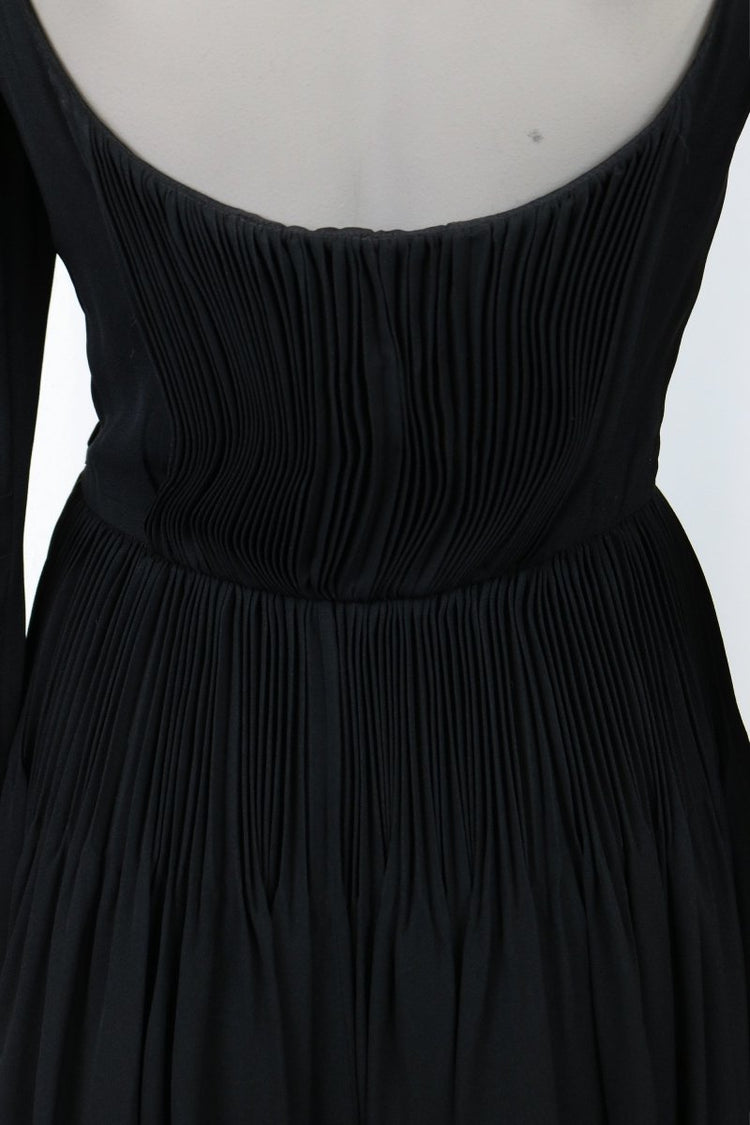 1950s Micro Pleat Low Back Dress - Floria Vintage