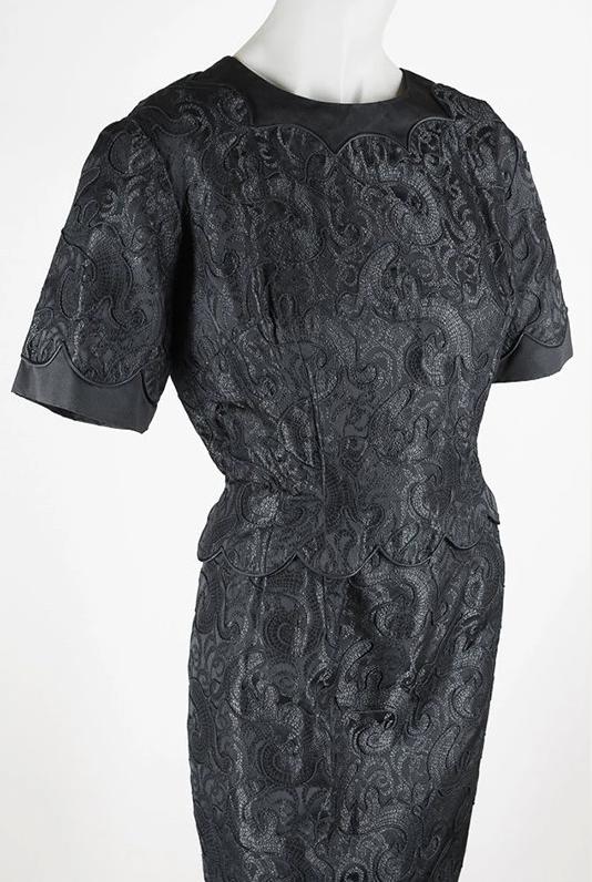 1950s Silk Brocade Sheath Dress - Floria Vintage