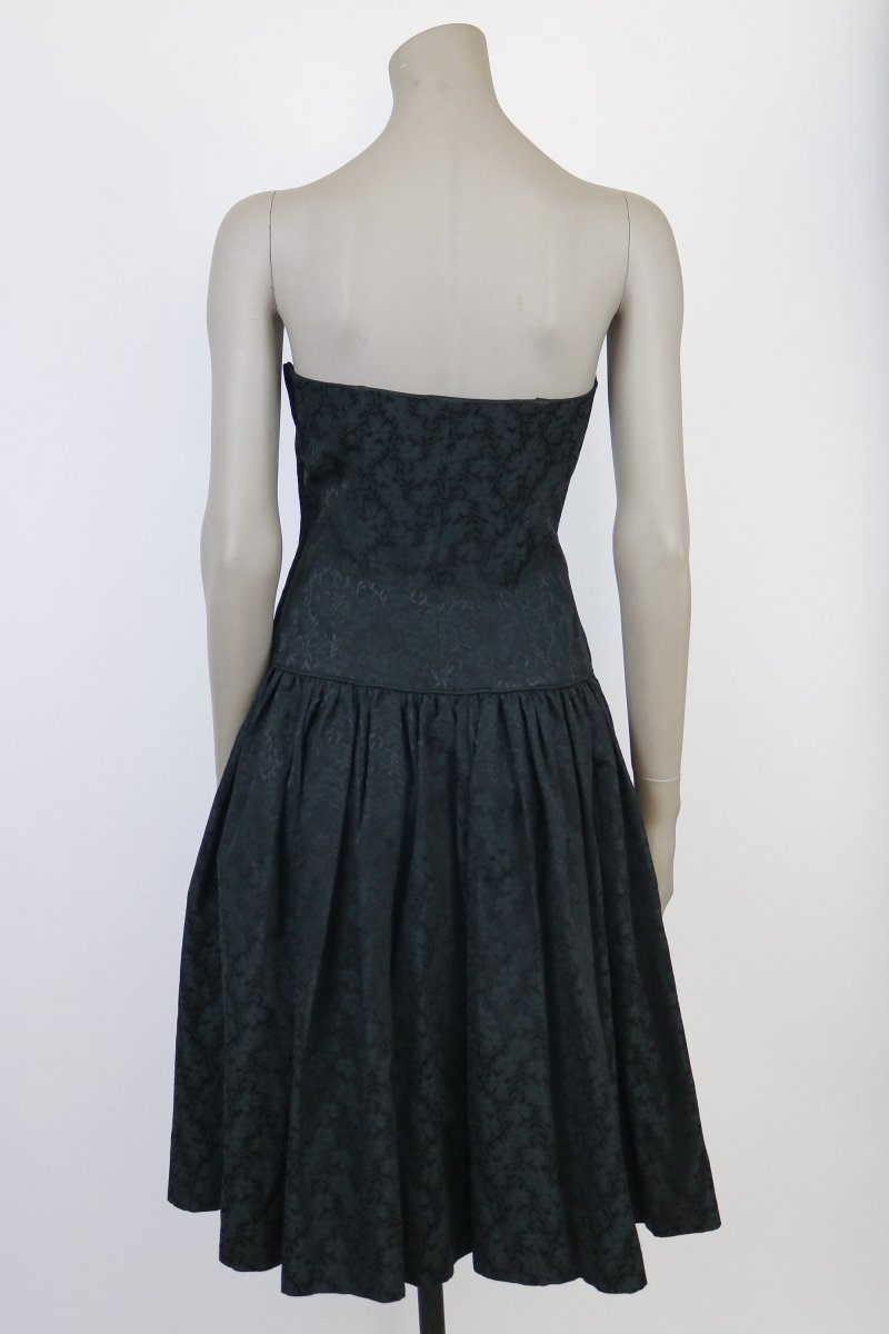 1950s Strapless Brocade Full Skirt Dress - Floria Vintage