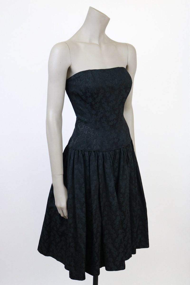 1950s Strapless Brocade Full Skirt Dress - Floria Vintage