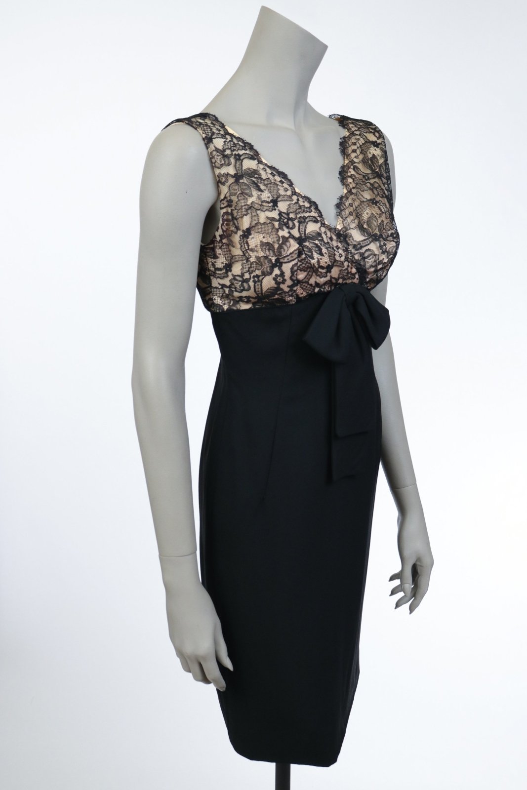 1960s Black Illusion Lace Sheath Dress - Floria Vintage