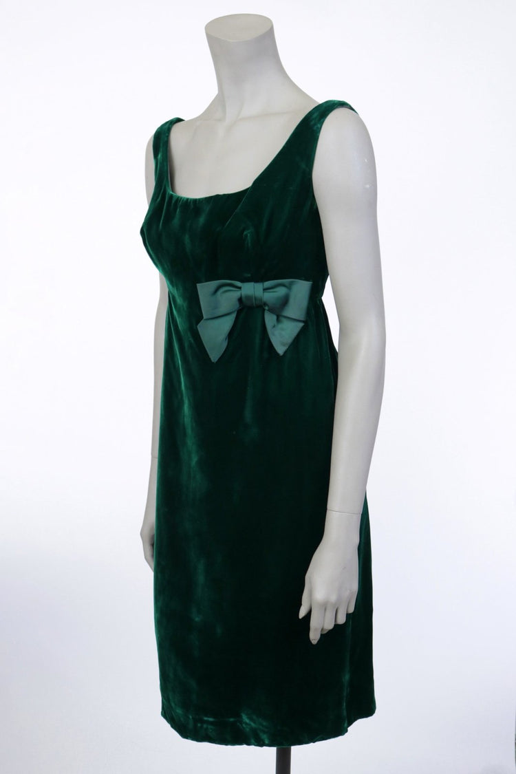 1960s Empire Waist Velvet Dress - Floria Vintage