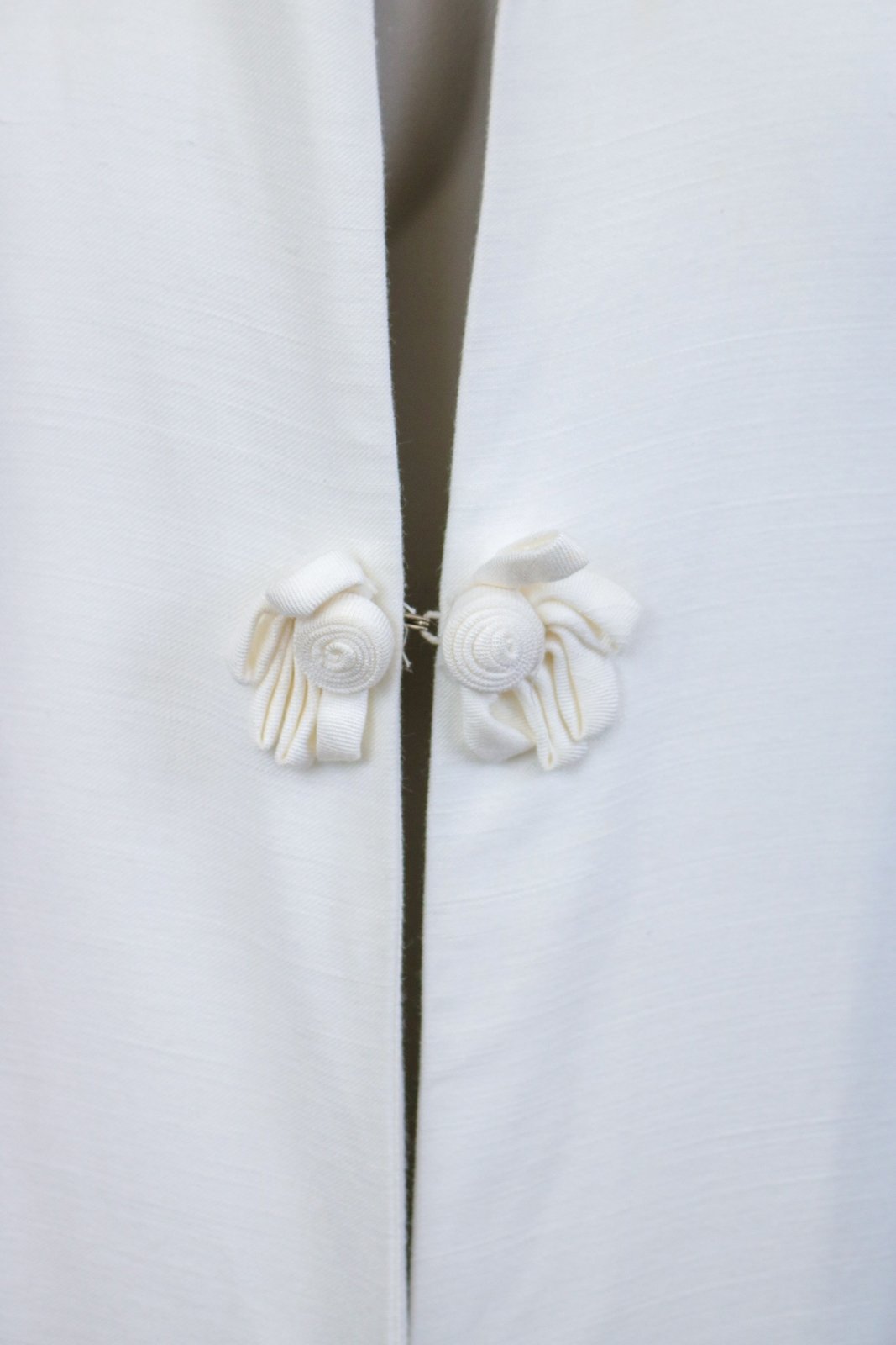 1960s Minimalist Long Cream Vest - Floria Vintage