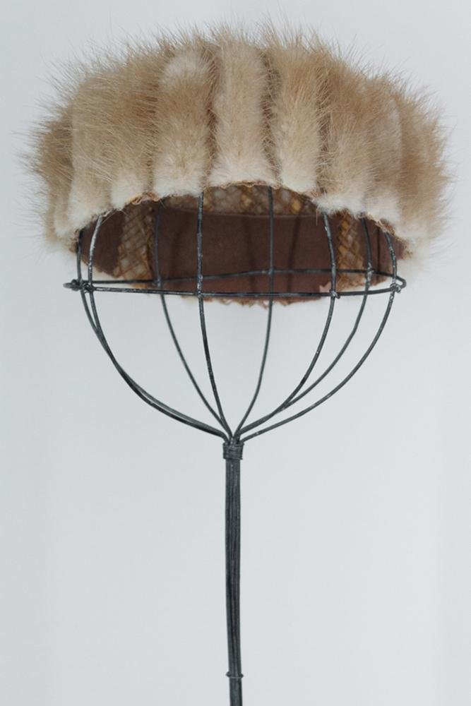 1960s Mink Fur & Netting Pillbox Hat - Floria Vintage