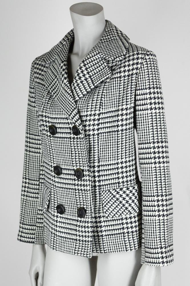 1960s Plaid Double Breasted Short Coat - Floria Vintage