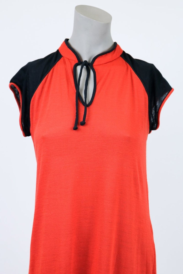 1970s Mandarin Collar T-Shirt Dress - Floria Vintage