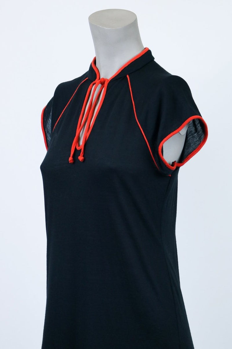 1970s Mandarin Collar T-Shirt Dress - Floria Vintage