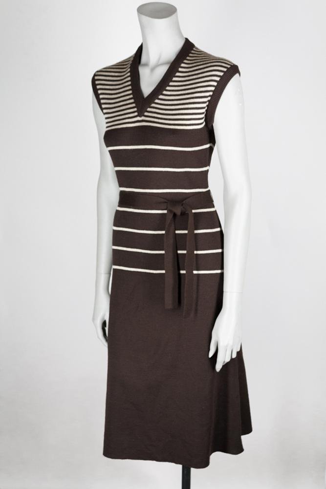 1970s Stripe Wool Angora Sweater Dress - Floria Vintage