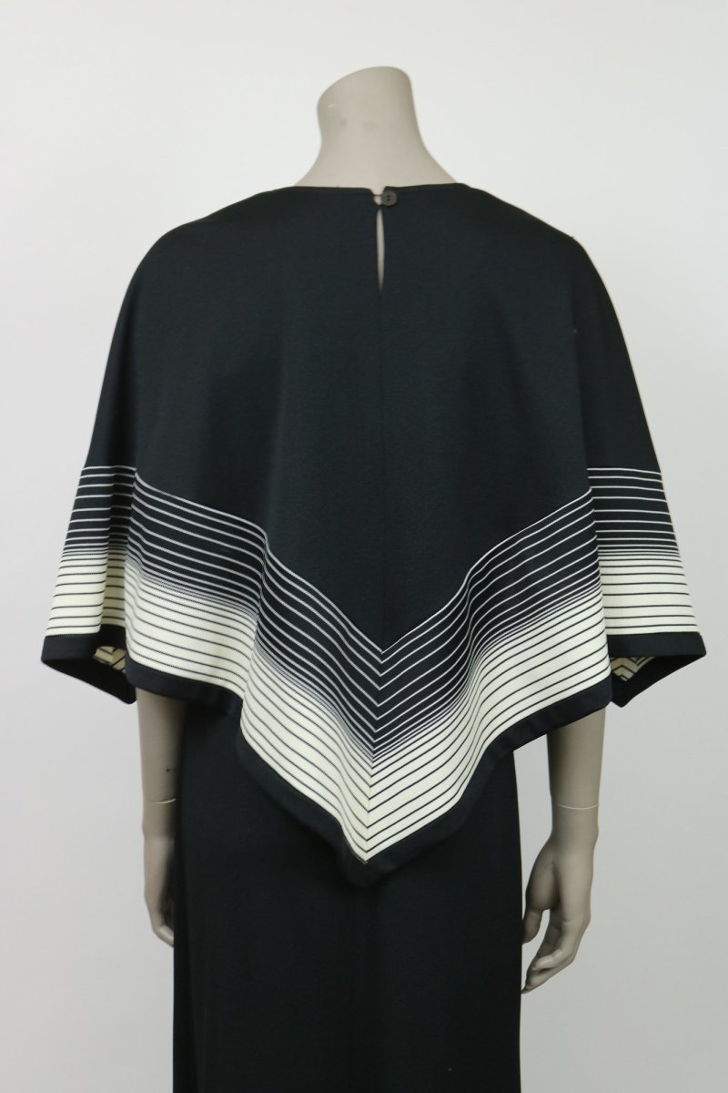 1970s Striped Maxi Dress & Cape Set - Floria Vintage