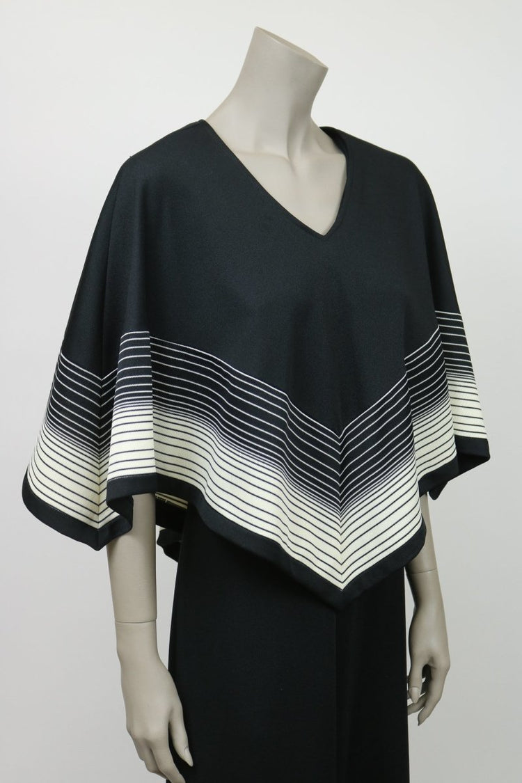1970s Striped Maxi Dress & Cape Set - Floria Vintage