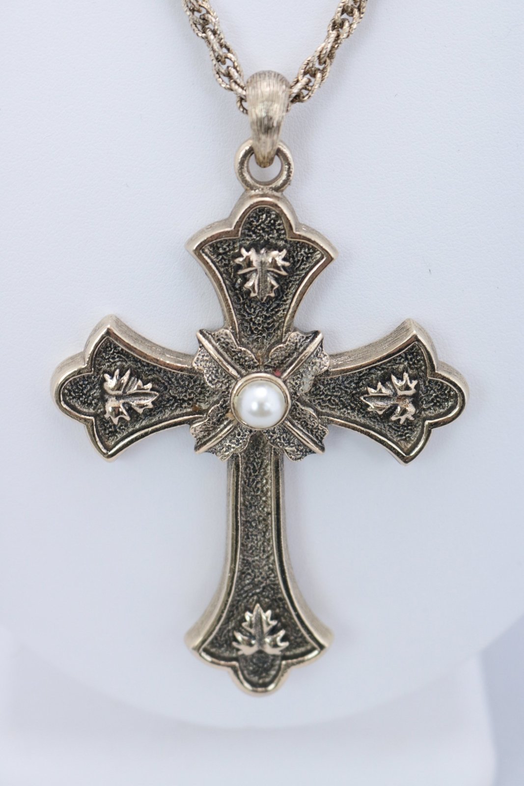 1975 Limited Edition Sarah Coventry Peace Cross Necklace - Floria Vintage