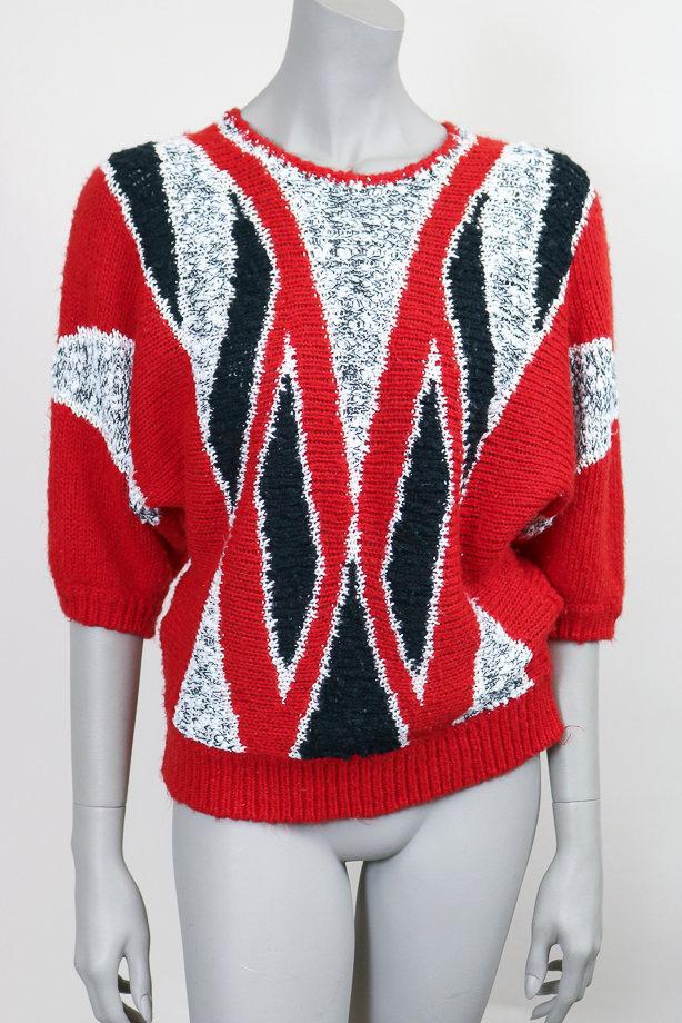 1980s Abstract Textured Sweater - Floria Vintage
