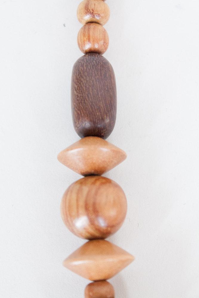 1980s Chunky Wood Bead Necklace - Floria Vintage