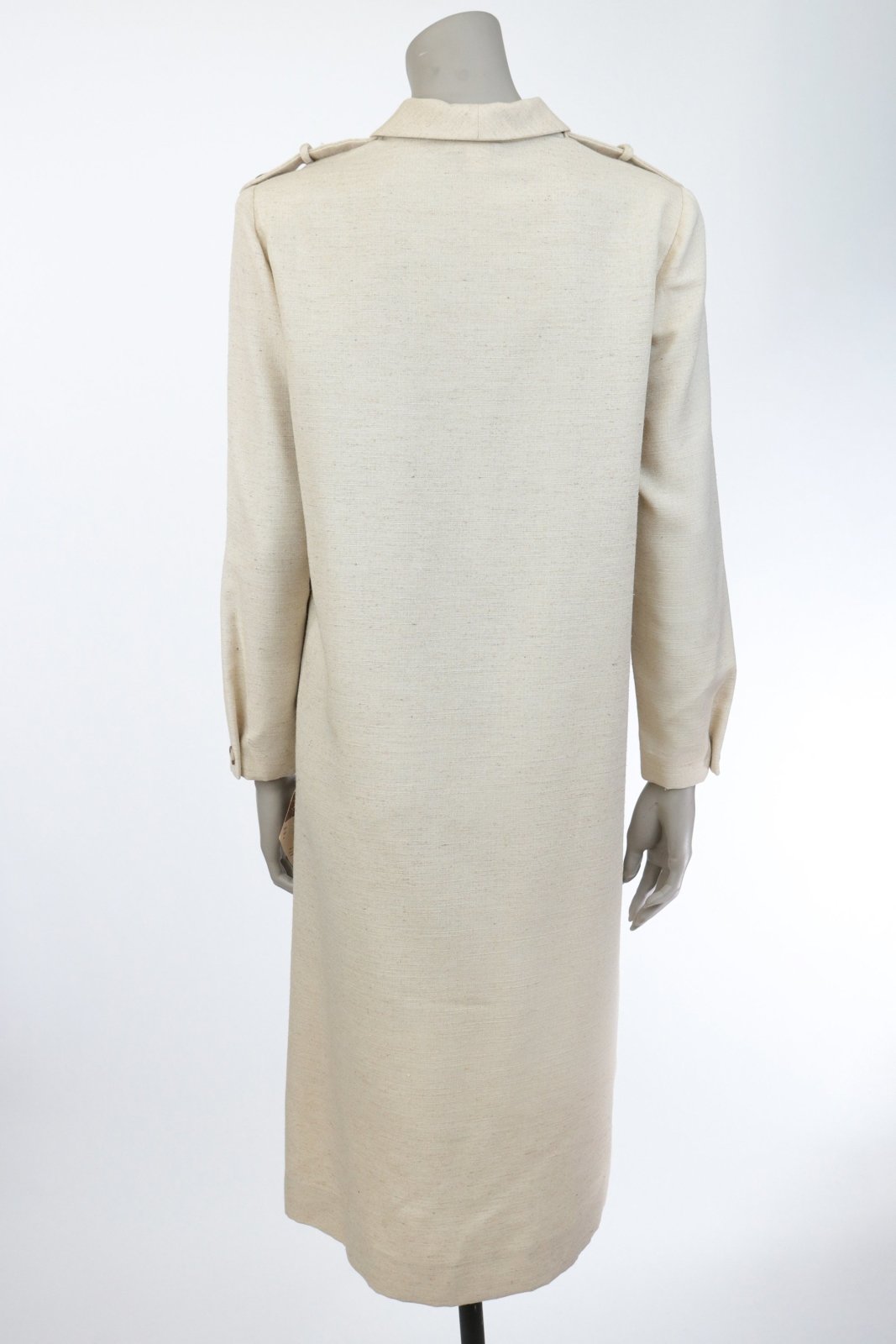 1980s Flax/Silk Blend Shirt Dress - Floria Vintage
