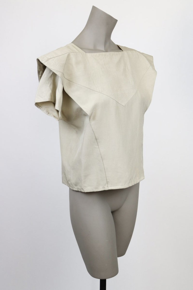 1980s Structured Silk Top - Floria Vintage