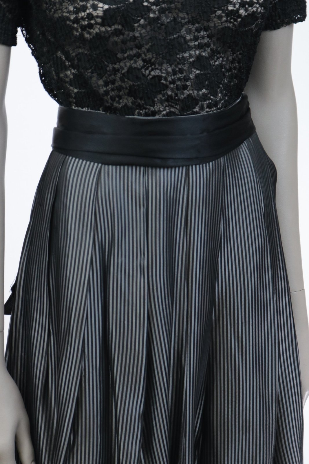 1980s Taffeta Striped Pocket Skirt - Floria Vintage