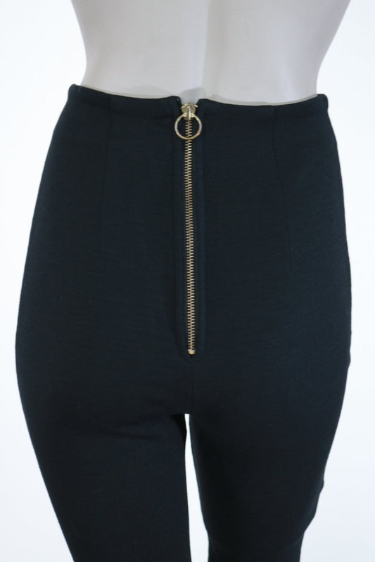1990s Designer Wool Knit Zipper Skinny Pants - Floria Vintage