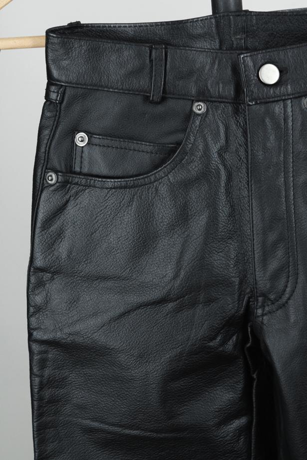1990s Leather Straight Leg Motorcycle Pants - Floria Vintage