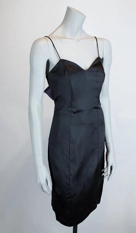 1990s Minimalist Avant Garde Satin Dress - Floria Vintage