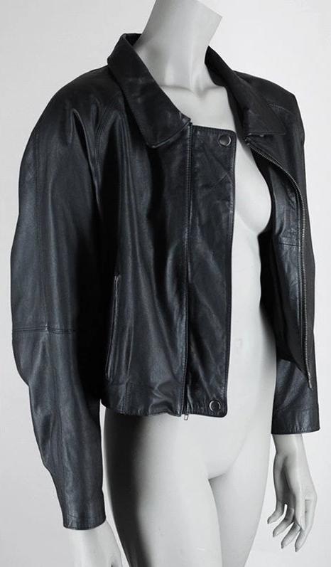 1990s Nordstrom Short Leather Bomber Jacket - Floria Vintage